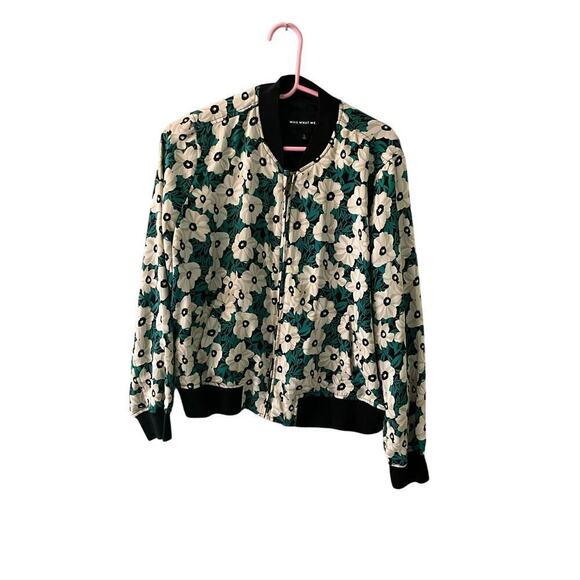 Who What Wear Lightweight Jacket Women's Large Multicolor Floral Lined Full Zip - Picture 1 of 5